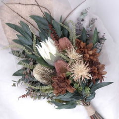 Native Protea Chrysanthemum Bouquet 70cmH x 40cmW Native Protea Chrysanthemum Bouquet 70cmH x 40cmW