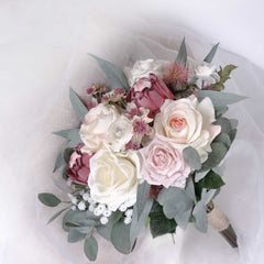 Protea Real-touch Rose Wedding Bouquet Protea Real-touch Rose Wedding Bouquet