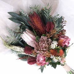 Native Protea Leucospermum Rose Bouquet 70cmH x 40cmW Native Protea Leucospermum Rose Bouquet 70cmH x 40cmW