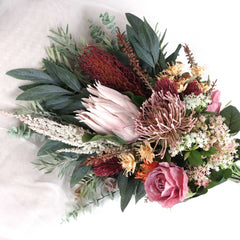 Native Protea Leucospermum Rose Arrangement Native Protea Leucospermum Rose Arrangement