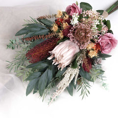 Native Protea Leucospermum Rose Arrangement Native Protea Leucospermum Rose Arrangement