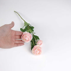 3 Heads Ranunculus Stem in Pink 40cmH 3 Heads Ranunculus Stem in Pink 40cmH