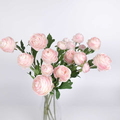 3 Heads Ranunculus Stem in Pink 40cmH 3 Heads Ranunculus Stem in Pink 40cmH
