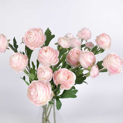 3 Heads Ranunculus Stem in Pink 40cmH 3 Heads Ranunculus Stem in Pink 40cmH