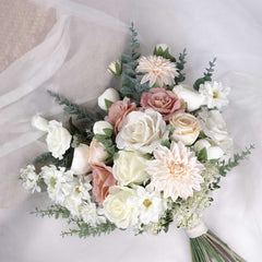 Dahlia Rose Pastel Bouquet 40cmW x 50cmH Dahlia Rose Pastel Bouquet 40cmW x 50cmH