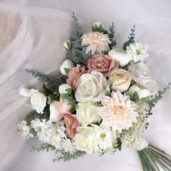 Dahlia Rose Pastel Bouquet 40cmW x 50cmH Dahlia Rose Pastel Bouquet 40cmW x 50cmH