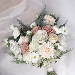 Dahlia Rose Pastel Bouquet 40cmW x 50cmH Dahlia Rose Pastel Bouquet 40cmW x 50cmH