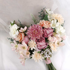 Dahlia Rose Wedding Bouquet 38cmW x 45cmH Dahlia Rose Wedding Bouquet 38cmW x 45cmH