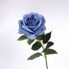 Real Touch Big Head Garden Rose Stem in Blue Real Touch Big Head Garden Rose Stem in Blue