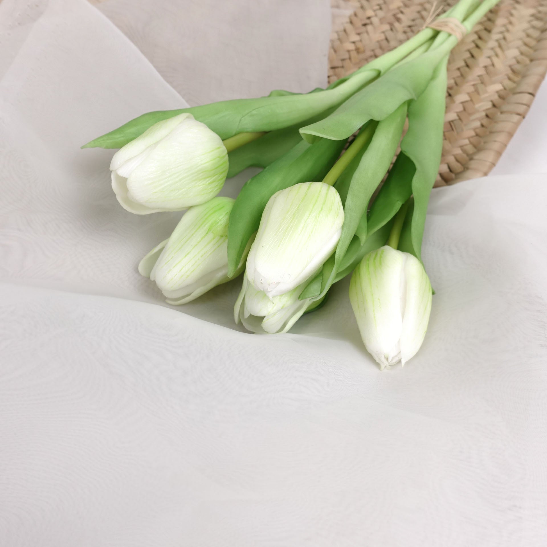 Artificial real touch tulip bunch. Tulip bouquet