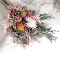 Rose Banksia Bouquet 70cmH x 40cmW Rose Banksia Bouquet 70cmH x 40cmW
