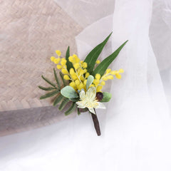 Native Wattle Wedding Buttonhole Boutonniere Native Wattle Wedding Buttonhole Boutonniere