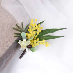Native Wattle Wedding Buttonhole Boutonniere Native Wattle Wedding Buttonhole Boutonniere