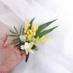 Native Wattle Wedding Buttonhole Boutonniere Native Wattle Wedding Buttonhole Boutonniere