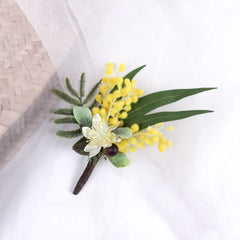 Native Wattle Wedding Buttonhole Boutonniere Native Wattle Wedding Buttonhole Boutonniere
