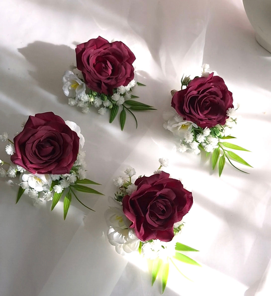 Rose Baby's Breath Wedding Buttonhole