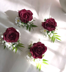 Rose Baby's Breath Wedding Buttonhole