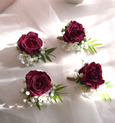 Rose Baby's Breath Wedding Buttonhole