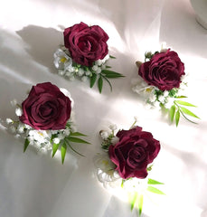 Rose Baby's Breath Wedding Buttonhole