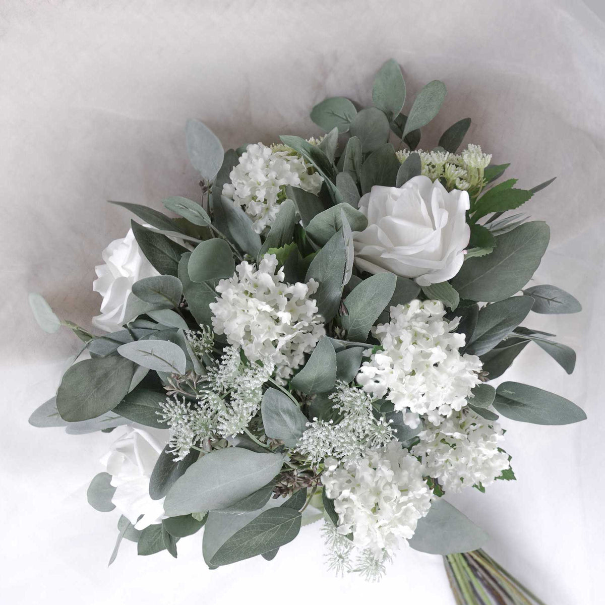 Artificial Flower Wedding Bouquet, Bridal Bouquet, Bride Bridesmaid Bouquet, Sage Bouquet