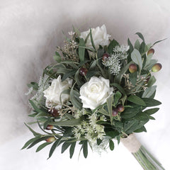 Rose Eucalyptus Olive Bouquet