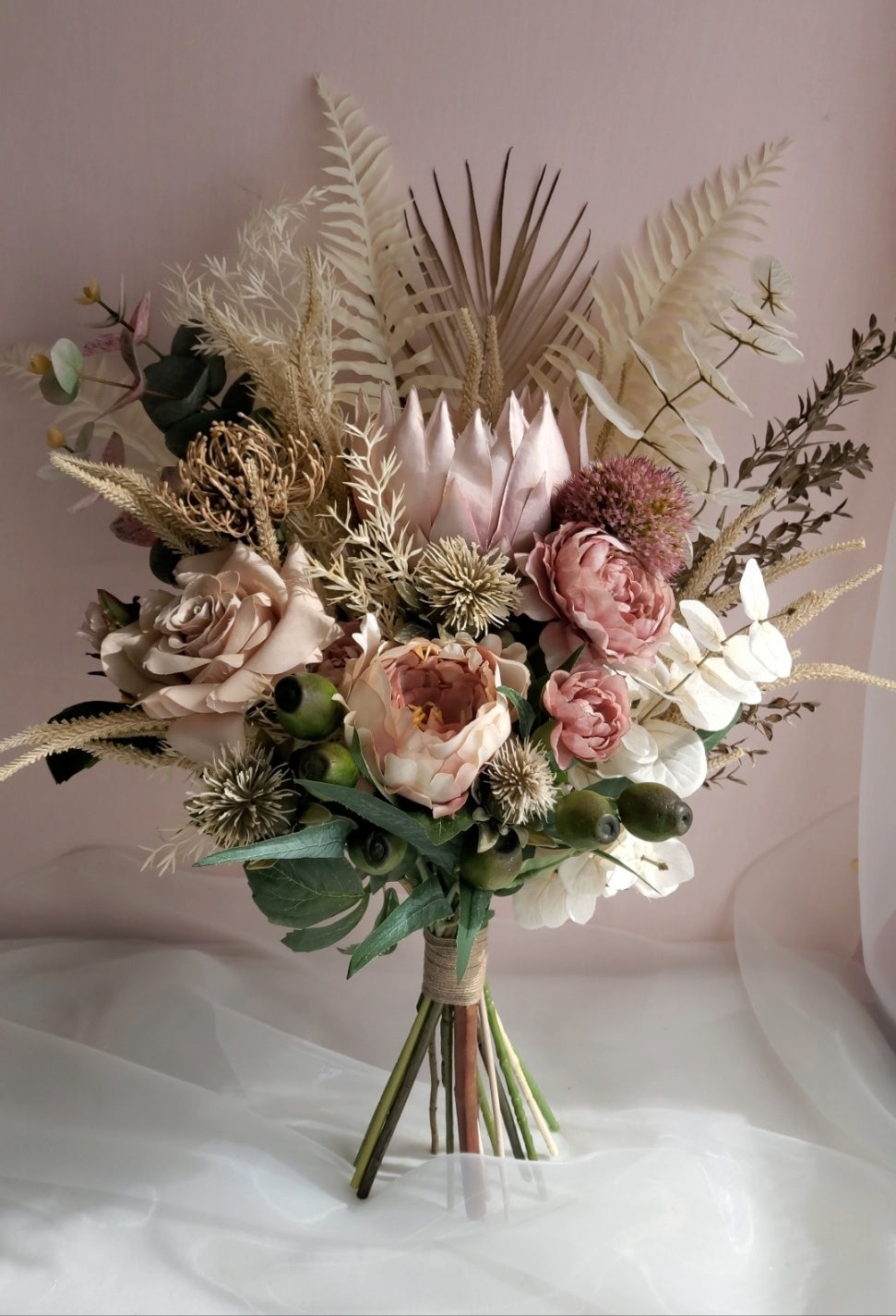 Artificial Native Bouquet Brown Driedlook Bouquet Faux Flower Arrangement