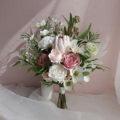 Artificial Native Flower Wedding Bouquet Native Protea Bridal Bouquet Pink Protea Bouquet JFLORAL Boho Bouquet