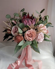 Artificial Native King Protea Bouquet Wedding Bouquet Bridal Bridesmaid Bouquet by JFLORAL