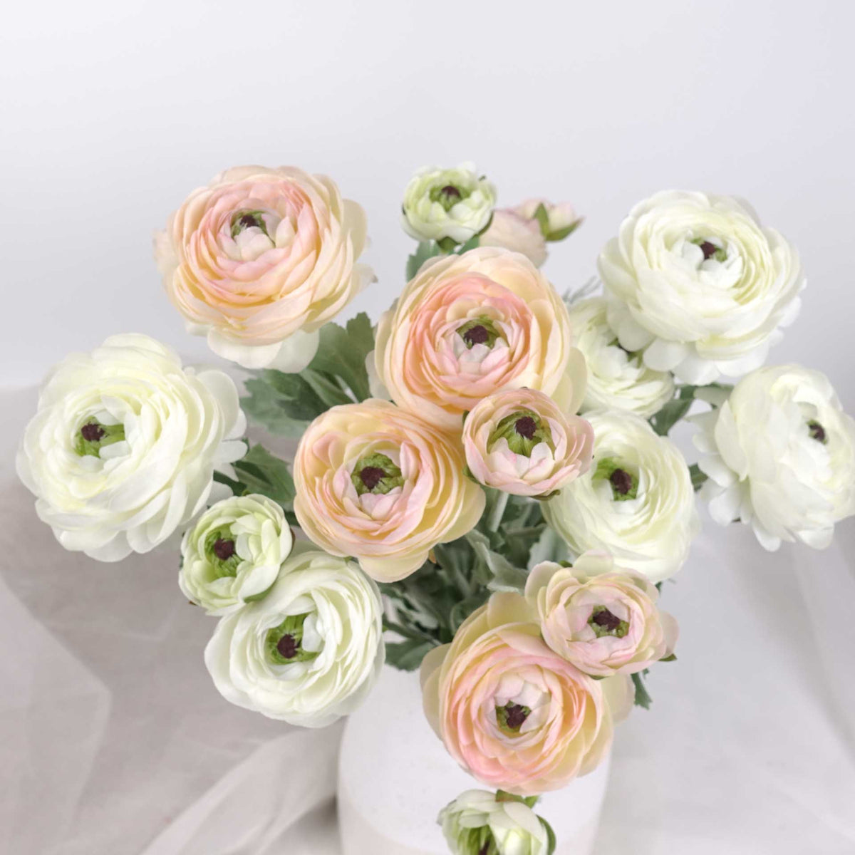 Artificial Ranunculus Flower Pink White Ranunculus