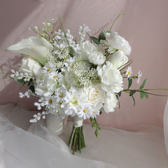 Artificial White Wedding Bouquet Whimsical Bridal Bouquet Wildflower wedding bouquet White Bouquet