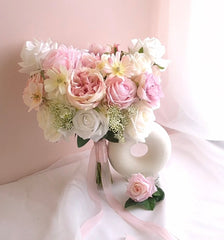White Pink Rose Wedding Bouquet