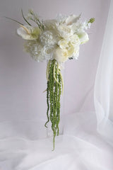 White Dahlia Rose Lishianthus Wedding Bouquet