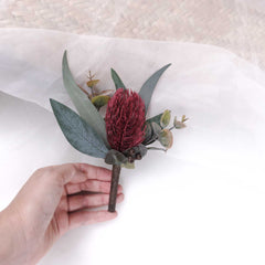 Native Pincushion Wedding Buttonhole Boutonniere