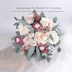 Protea Real-touch Rose Wedding Bouquet