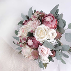 Protea Real-touch Rose Wedding Bouquet