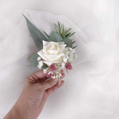 Real-touch Rose Wedding Buttonhole Boutonniere