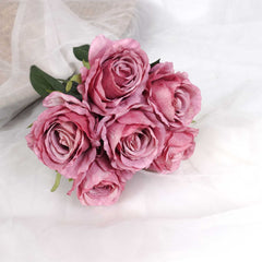 6 Heads Rose Bouquet 38cmH