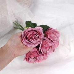 6 Heads Rose Bouquet 38cmH