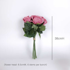 6 Heads Rose Bouquet 38cmH