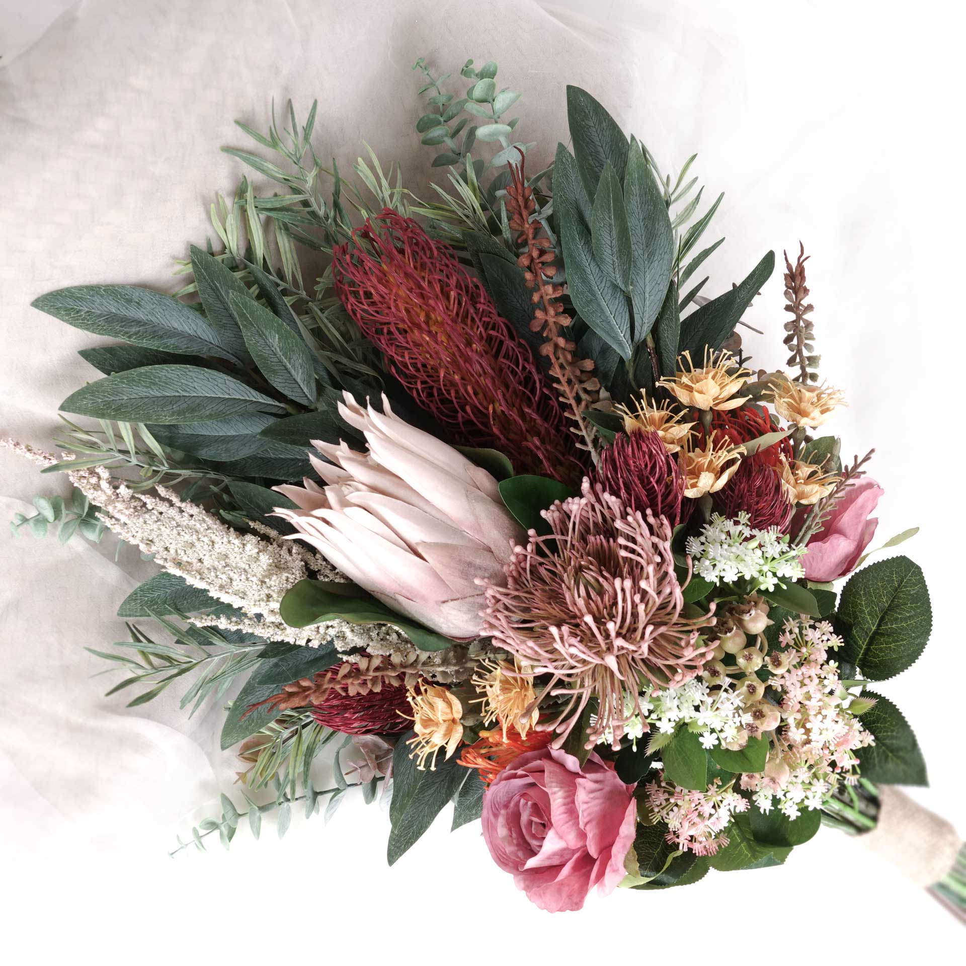 Native Protea Leucospermum Rose Bouquet Artificial Flower Bouquet Wedding Bouquet