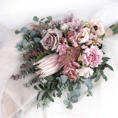 Native Protea Banksia Rose Dahlia Flower Arrangement