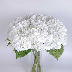 Real Touch Hydrangea Stem White 50cmH