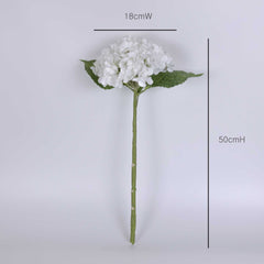 Real Touch Hydrangea Stem White 50cmH