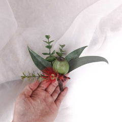 Native Gum Flowering Wedding Buttonhole Boutonniere