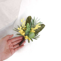 Wattle Thistle Wedding Buttonhole Boutonniere