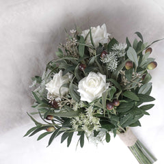 Rose Eucalyptus Olive Bouquet