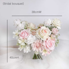 Real-touch Rose Dahlia Cosmos Wedding Bouquet