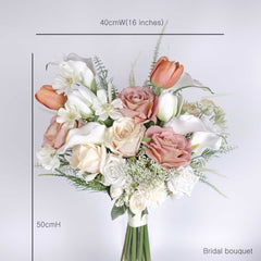 Calla Lily Tulip Rose Bridal Wedding Bouquet