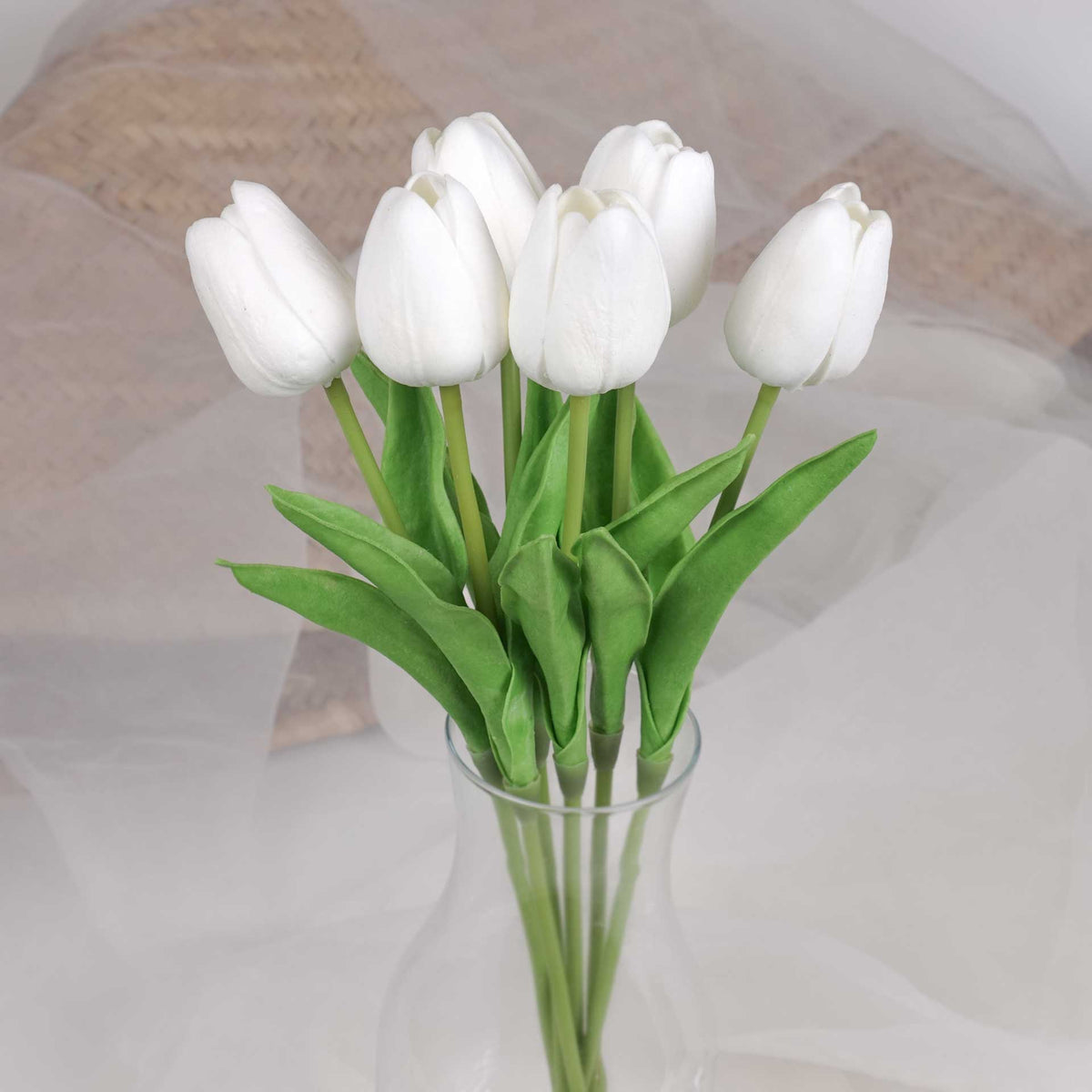 Artificial Tulip bunch White Tulip