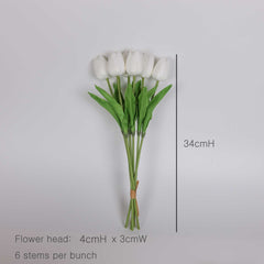 6 Stems Small Tulip Bunch 34cmH